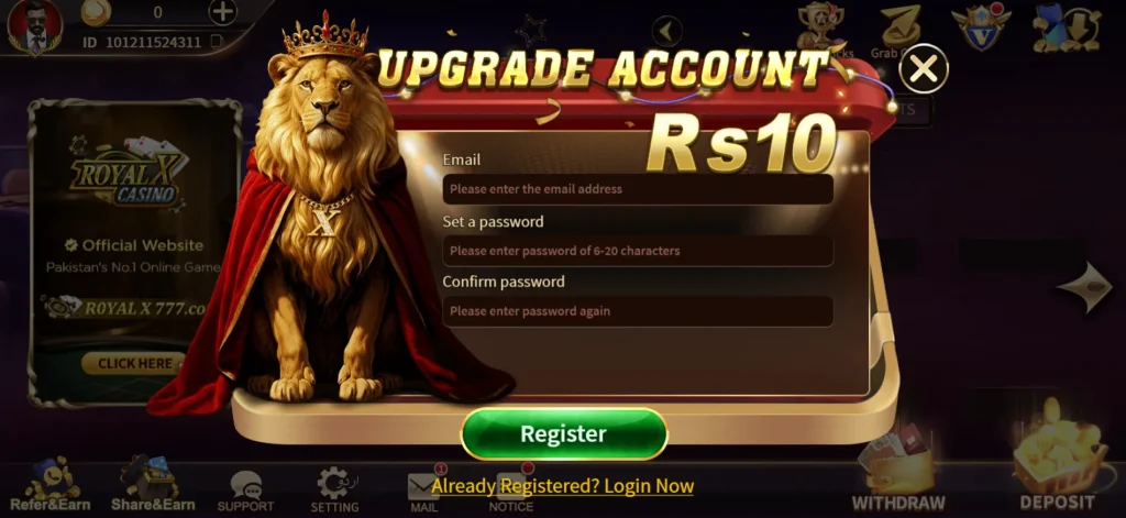 RoyalX 777 Register